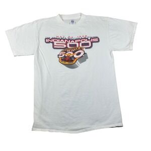 Vintage 1998 Indianapolis 500 T-Shirt Logo 7 White Mens Large Indy 500 Racing